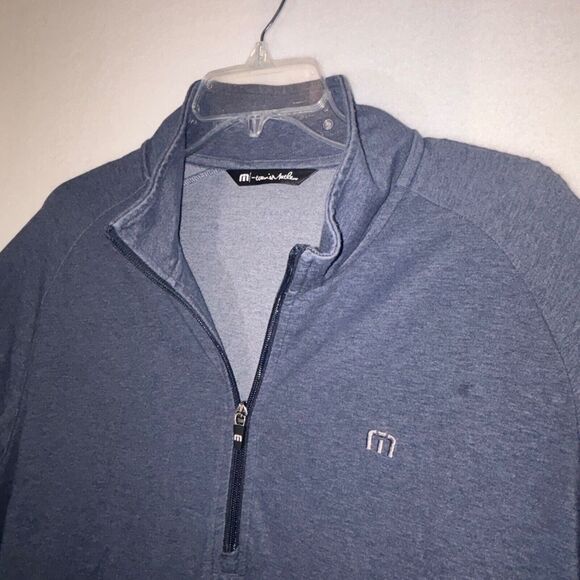 Travis Mathew Golf 1/4 zip pullover long sleeve shirt jacket blue size large - Picture 2 of 6